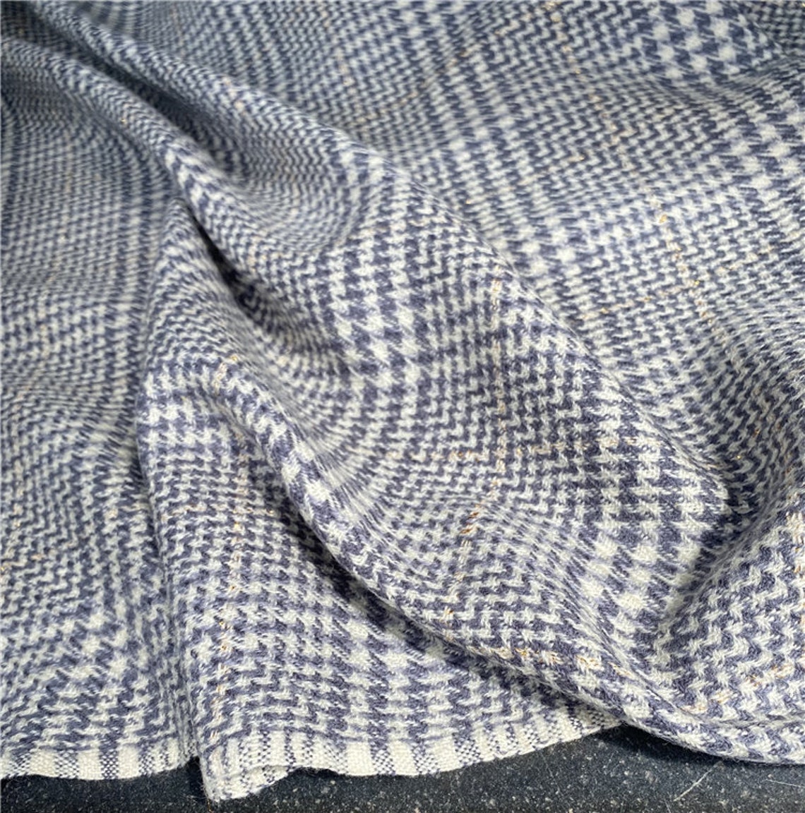 Plaid virgin wool fabric woolen fabric by the yard Etsy