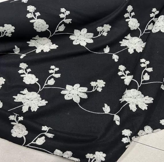 Embroidery Wool fabric by the yard