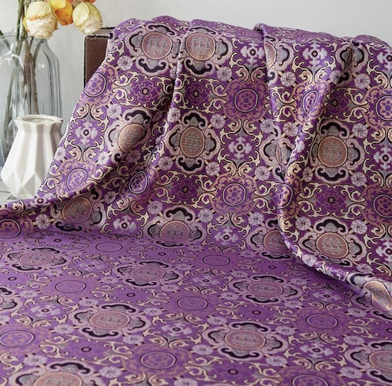 Jacquard floral fabric by the yard