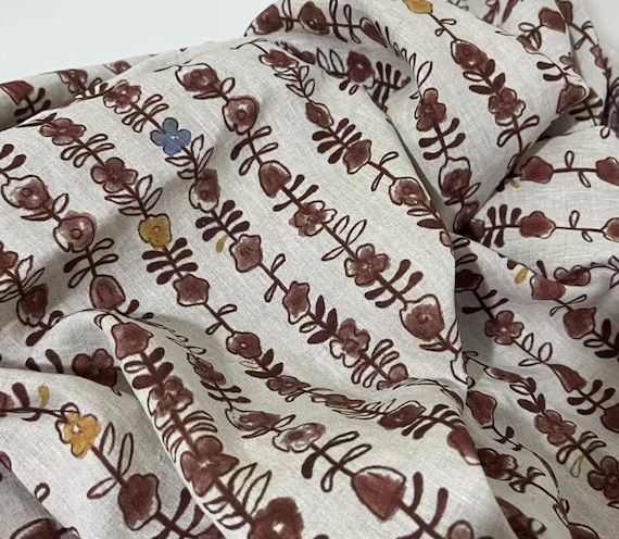 Print linen fabric by the yard
