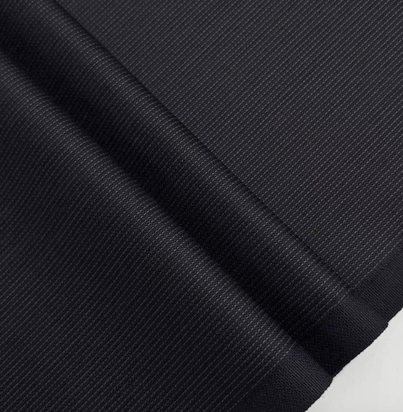 Striped Worsted wool fabric by the yard