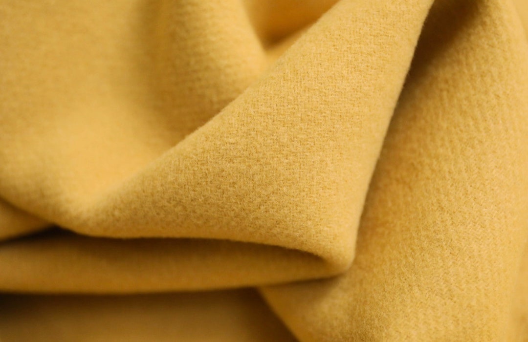 Yellow Wool Fabric by the Yard Etsy