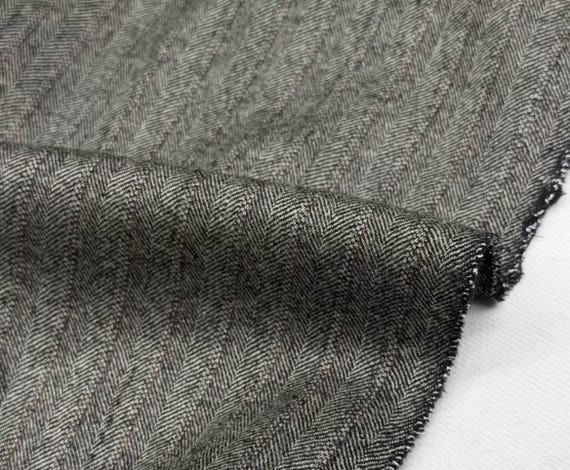 Herringbone Cashmere Wool fabric by the yard Suiting Fabric