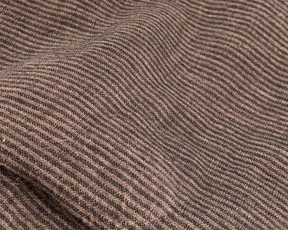 Striped linen fabric by the yard