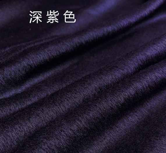 Purple alpaca wool fabric, woolen fabric by the yard