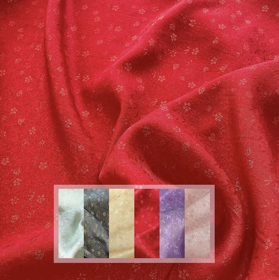 Multi Color Options Jacquard silk fabric by the yard