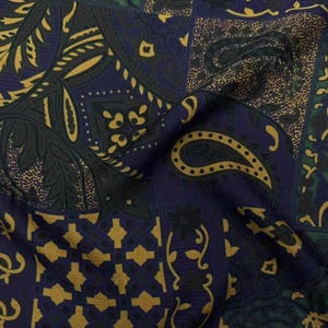 Jacquard Print Gambiered silk fabric by the yard