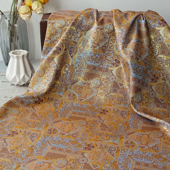 Jacquard floral fabric by the yard