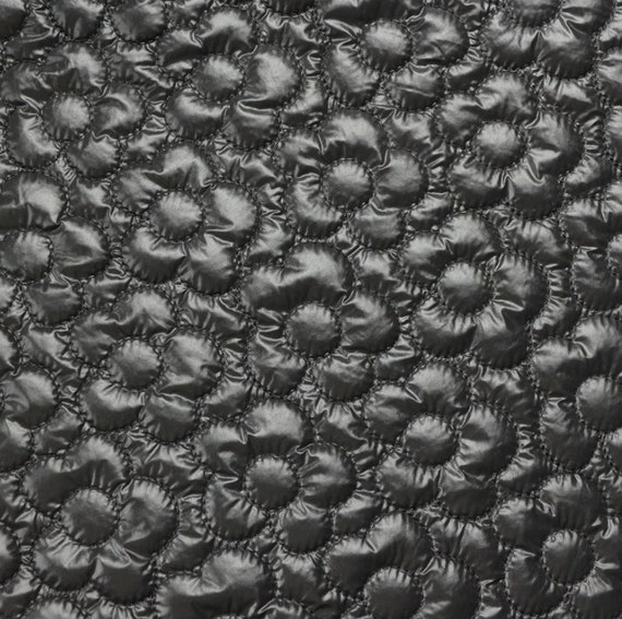 Embroidered Textured quilted padded fabric by the yard