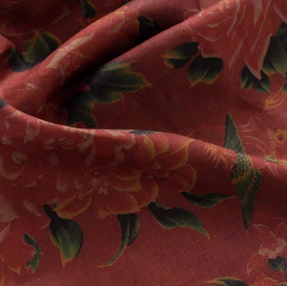 Print linen fabric by the yard