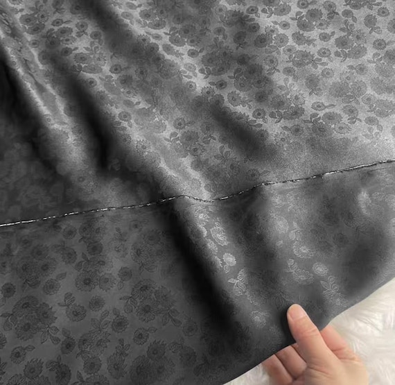 Jacquard Gambiered silk fabric by the yard