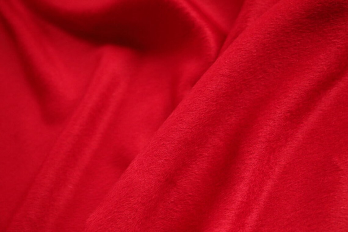 Red Alpaca Wool fabric by the yard Etsy
