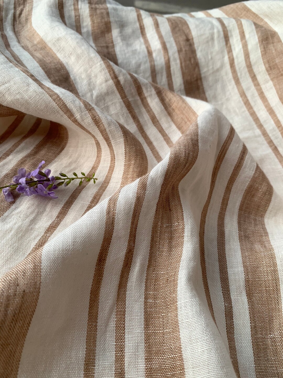 Striped Linen Fabric by the Yard Etsy