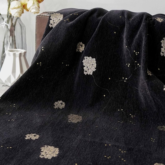 Jacquard floral fabric by the yard