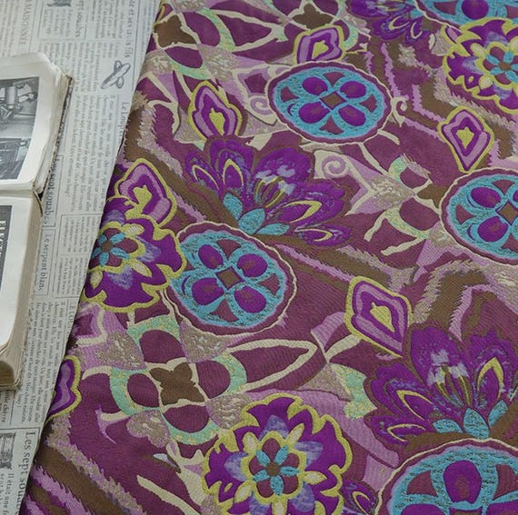 Jacquard brocade fabric by the yard