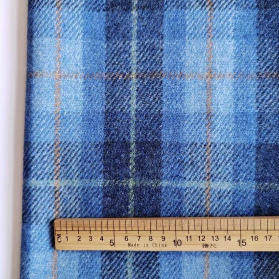 Plaid Wool fabric by the yard