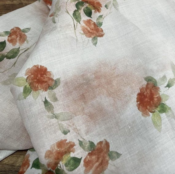 Print ramie fabric by the yard for blouses, dresses,  skirts, clothes fabric