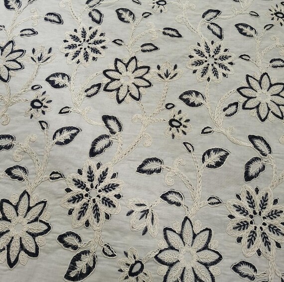 Embroidery cotton fabric By the yard