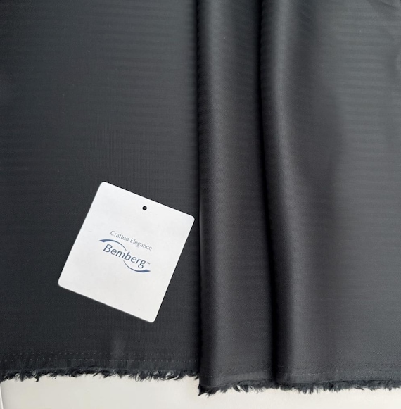 Striped Bemberg cupra fabric, Herringbone Cupro lining fabric by the yard