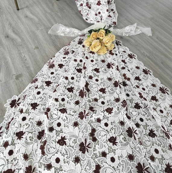 Embroidery guipure lace fabric By the yard