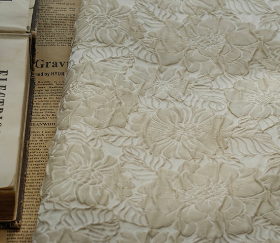 Jacquard floral fabric by the yard