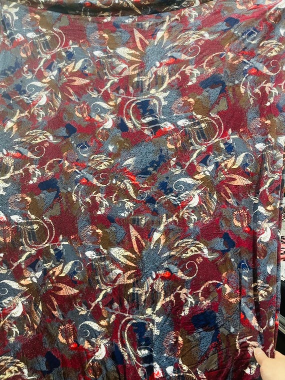 Print Knit silk fabric by the yard