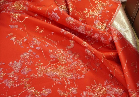 Jacquard brocade fabric by the yard