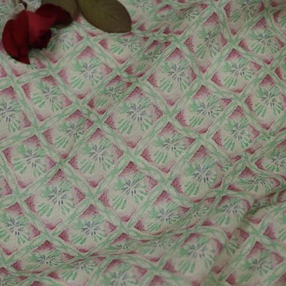 Print ramie fabric by the yard for blouses, dresses,  skirts, clothes fabric