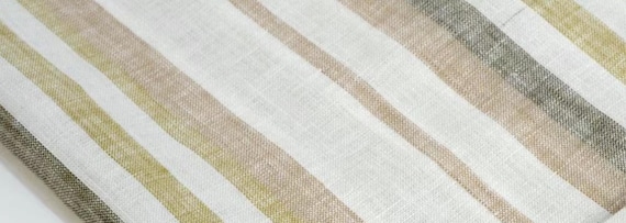 Stripes linen fabric, striped linen fabric by the yard