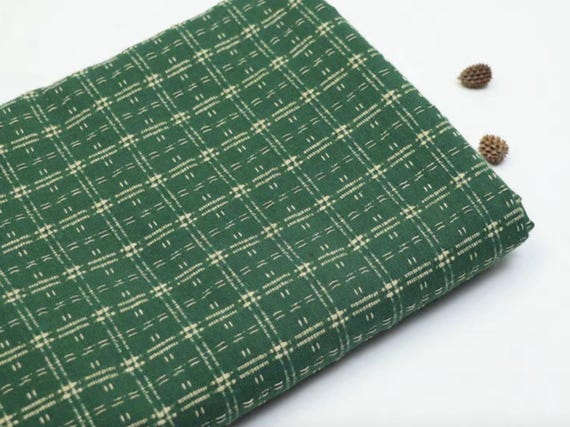 Jacquard linen cotton fabric by the yard