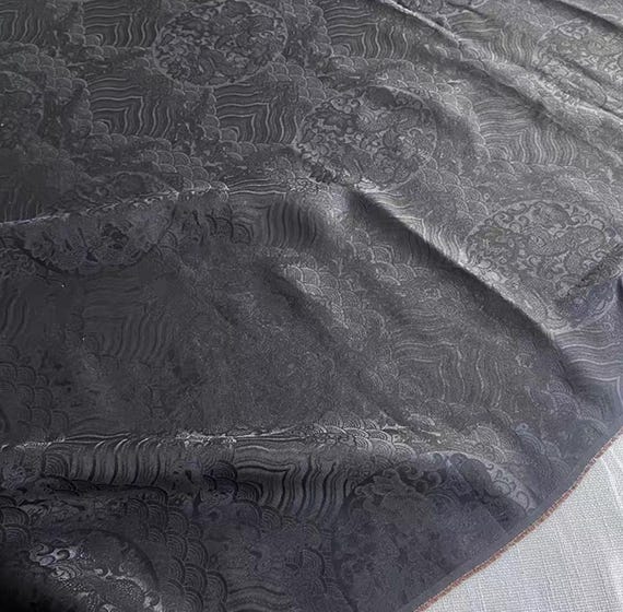 Floral Jacquard Gambiered silk fabric by the yard
