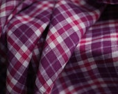 Plaid linen fabric by the yard