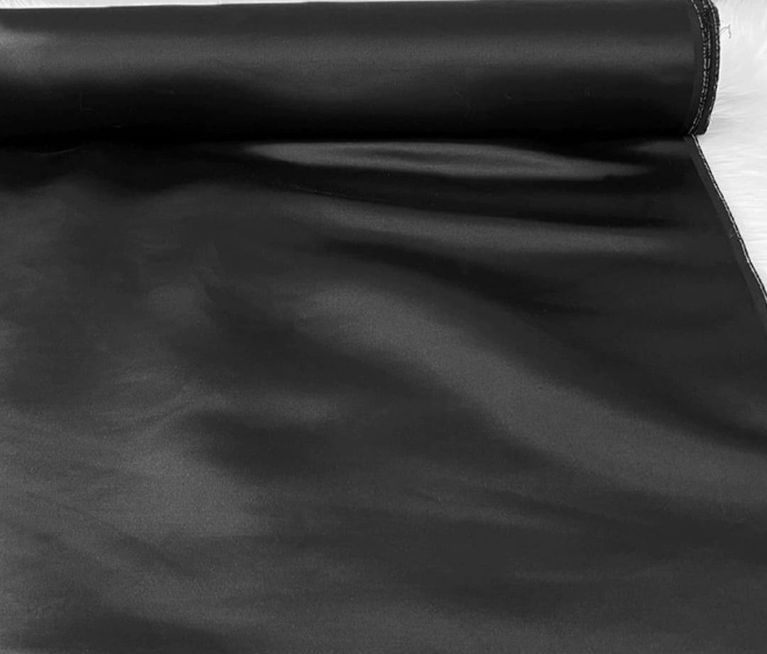 40mm Black Silk Wool Fabric by the Yard Etsy