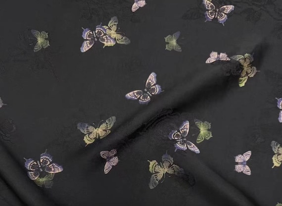 Jacquard Print Gambiered silk fabric by the yard