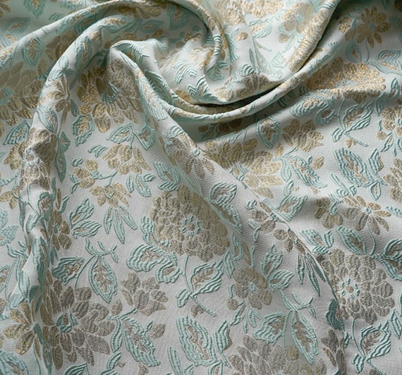 Jacquard brocade fabric by the yard