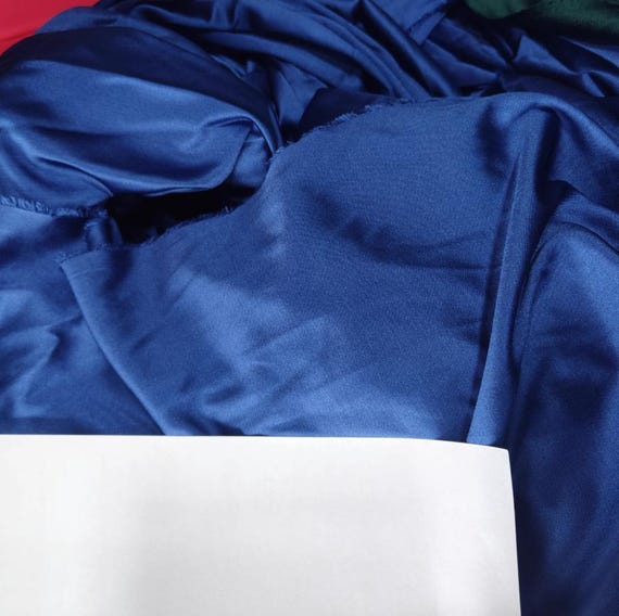 Blue Knit silk fabric by the yard