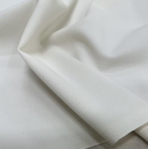 Ivory Worsted Wool fabric by the yard
