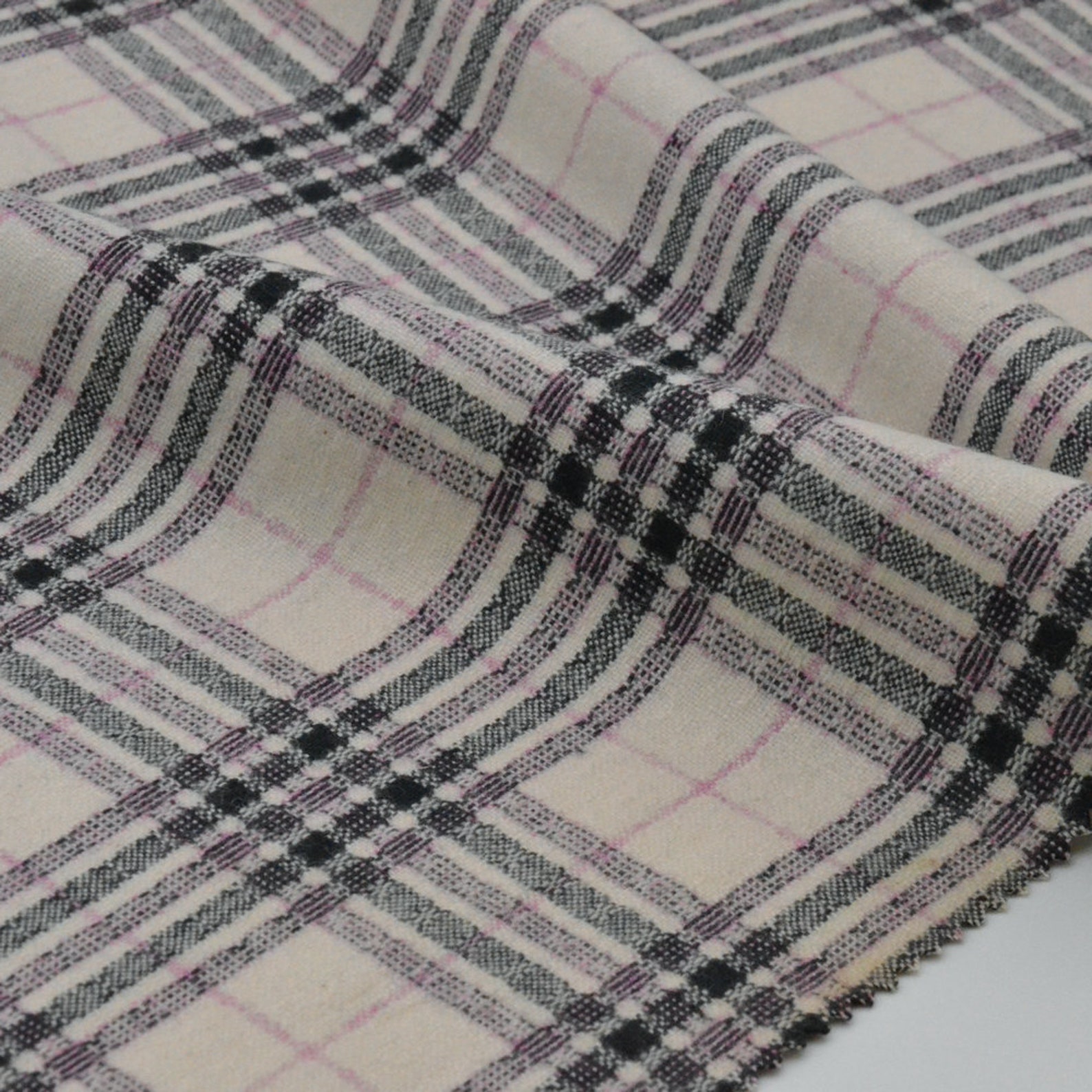 Jacquard plaid wool fabric by the yard Etsy