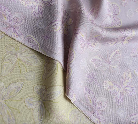 Jacquard silk fabric, Floral silk fabric by the yard