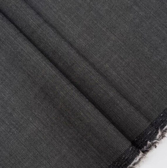Gray Worsted Wool fabric by the yard SUITING Fabric