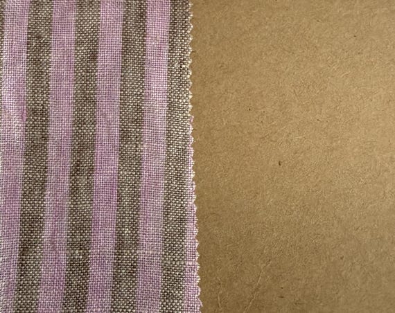 Striped linen fabric by the yard