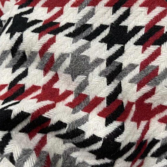 Houndstooth Wool fabric by the yard