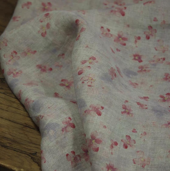 Print linen fabric by the yard