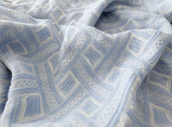 Extra Wide Jacquard Linen Fabric by the yard - 280cm Wide