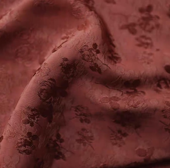 Jacquard floral viscose fabric by the yard