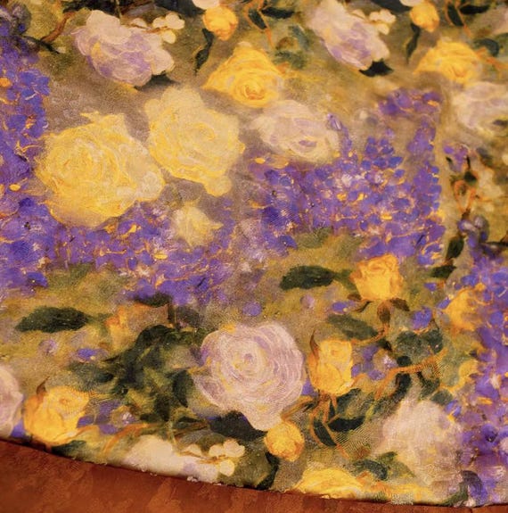 Jacquard floral viscose fabric by the yard