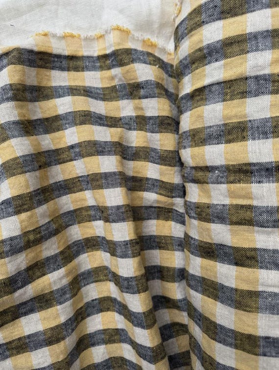 Plaid Linen fabric by the yard