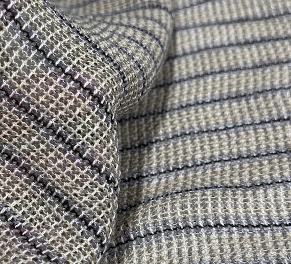 Striped wool fabric by the yard