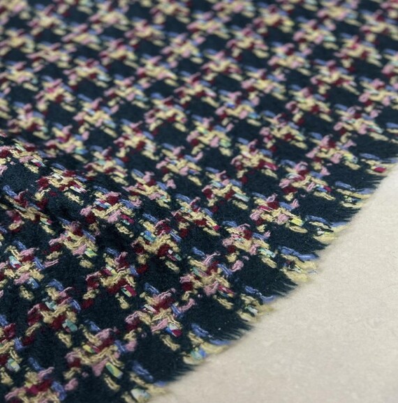 Tweed wool fabric by the yard