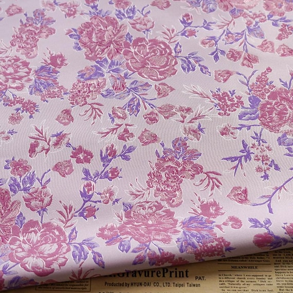 Jacquard brocade fabric by the yard
